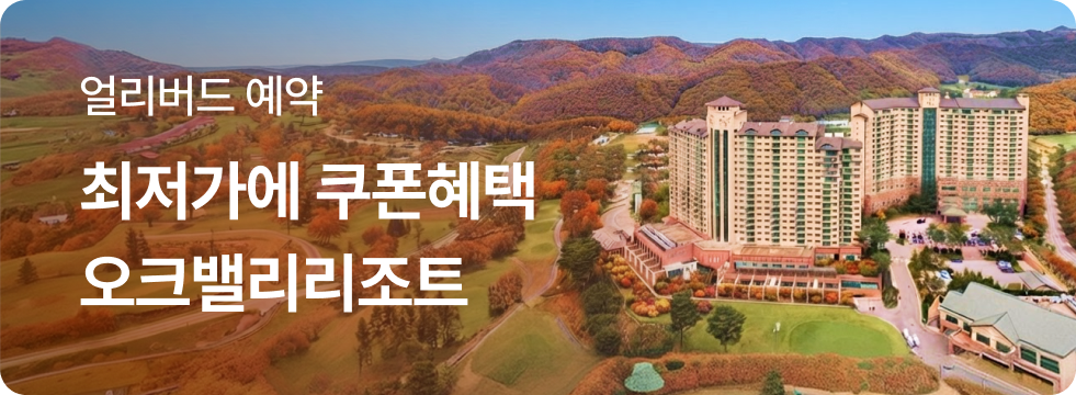최저가에 쿠폰혜택 오크밸리리조트