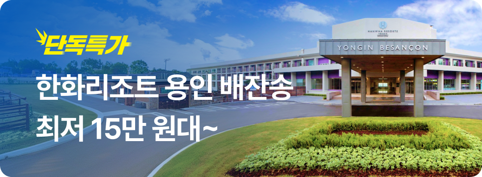 번쩍특가 | 한화리조트용인배잔송
