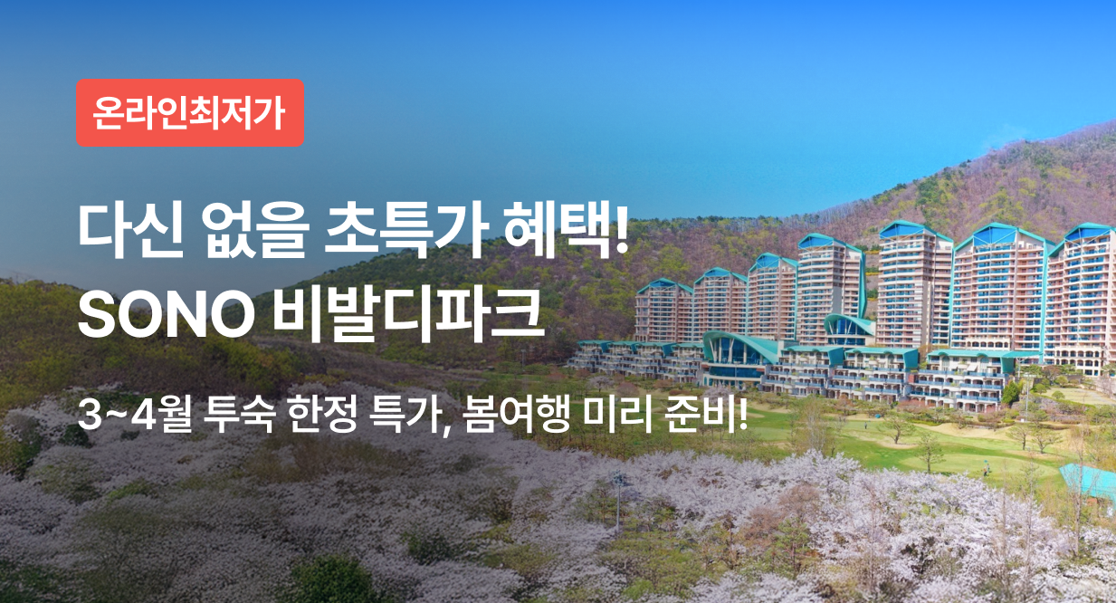 다신 없을 초특가 혜택! SONO 비발디파크 전지점